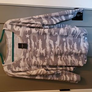 Lucky Brand, Distress looked camo shirt 1X = CLOSET CLOSING= NEW WITH TAGS